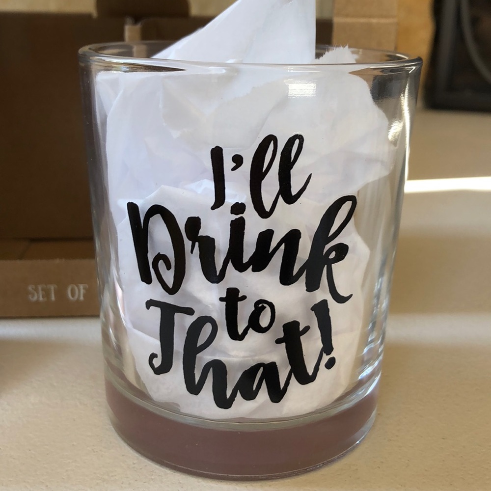 🆕 Rocks Glasses Set of2 Old Fashion/I’ll drink to - Picture 3 of 8